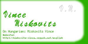 vince miskovits business card